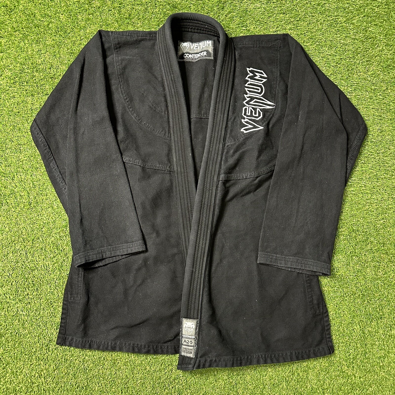 Venum Contender A2.5 Elite Brazilian JIU-JITSU Gi Solid Black Adult Unisex M/L