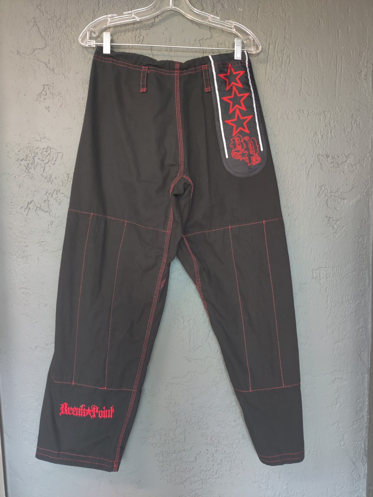 Jiu Jitsu Black & Red Breakpoint Pants Size A3 Drawstring No Belt EUC