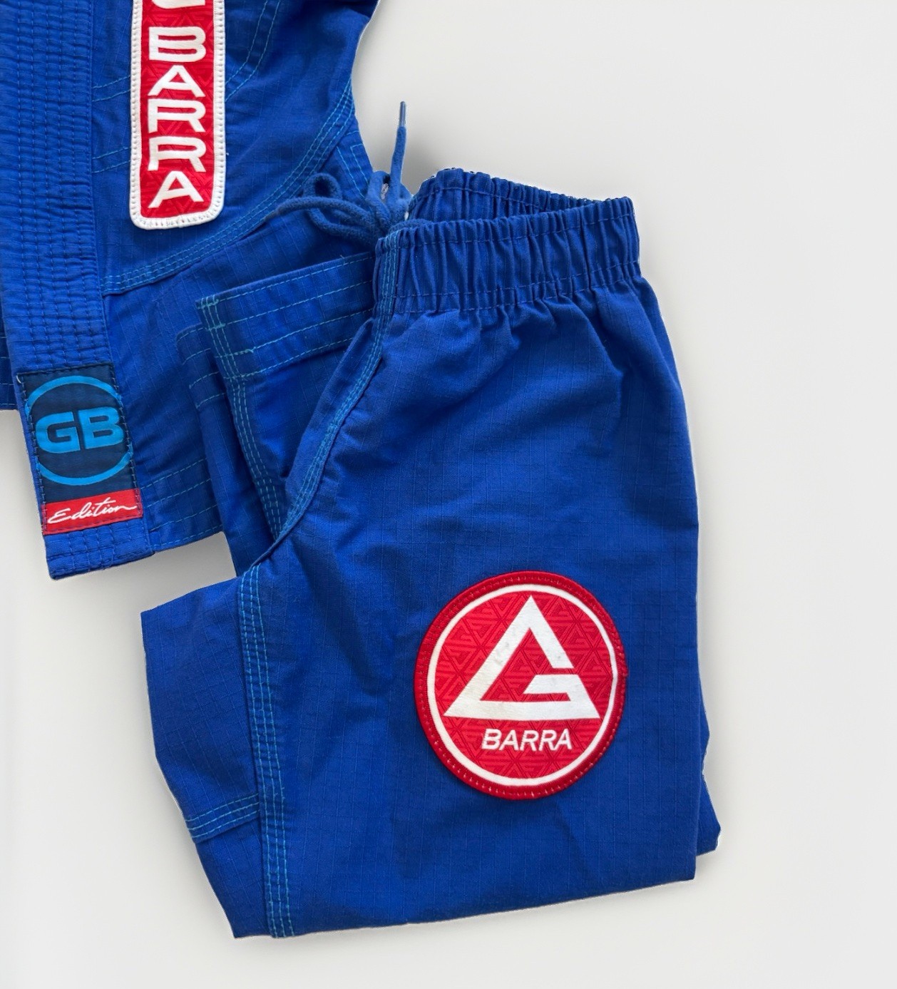 Storm Kimonos Gracie Barra Equipe GB BJJ Gi Youth Size Y0 Blue Jiu Jitsu Set