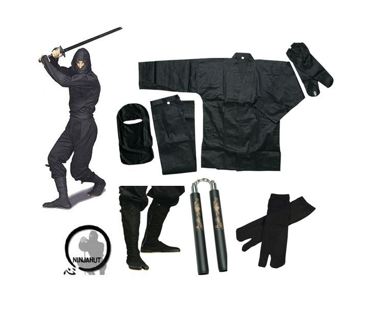 Ninja Costume/Uniform Deluxe Set / Martial Arts- Tabi Boots – Socks – Chucks