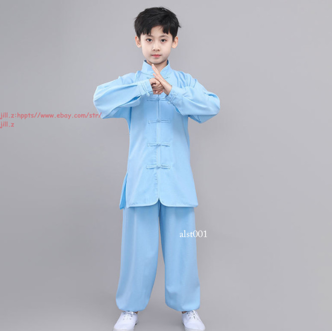 Kids Unisex Linen Kung Fu Tai Chi Uniform Martial Arts Suit Wushu Clothes Outfit