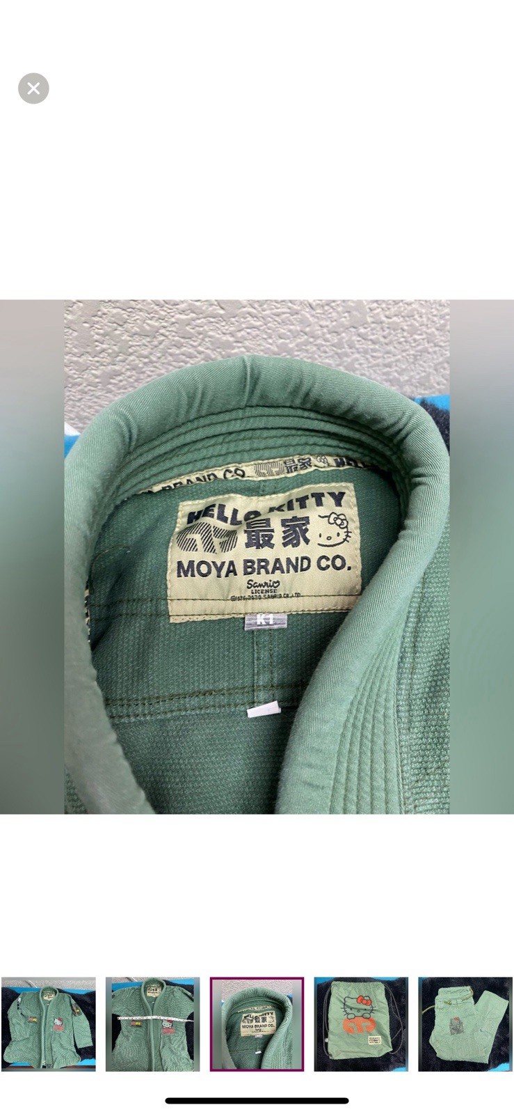 MOYA BRAND x HELLO KITTY Collaboration Jiu Jitsu Gi Military Green RARE K1
