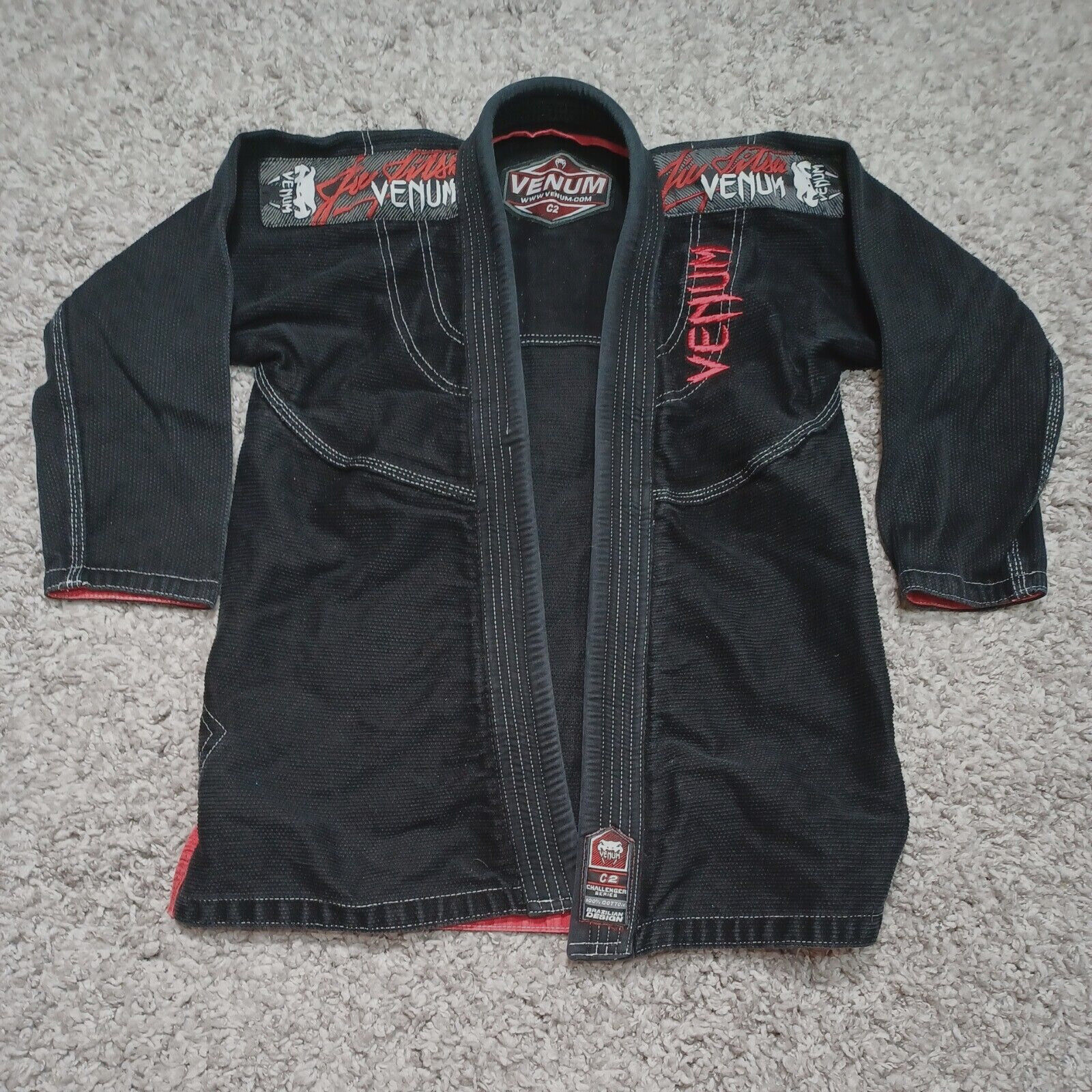 Venum Gi Jacket Only Black Challenger Series Size C2 Brazilian Jiu Jitsu Kimono
