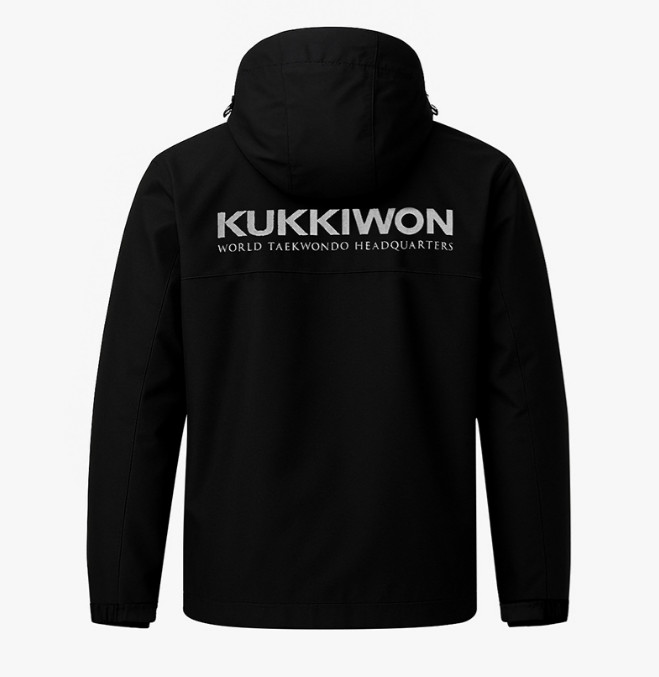 Kukkiwon Taekwondo Martial Arts Windbreaker Black Full Zip Authentic