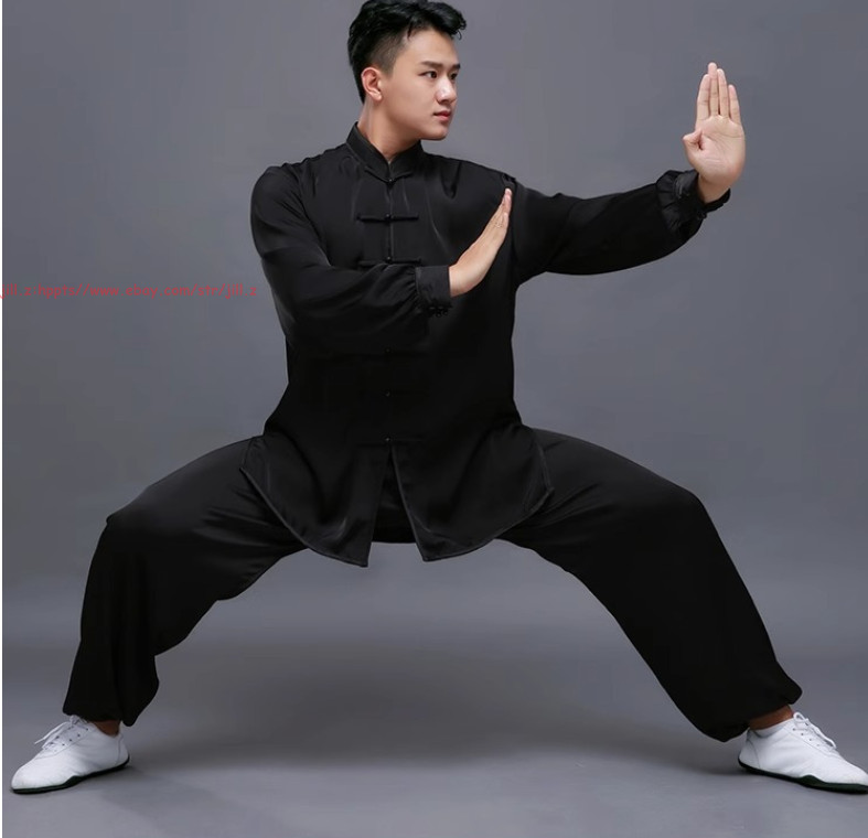 Women Men Kung Fu Tai Chi Uniform Ice Silk Martial Arts Wing Chun Clothes Suit