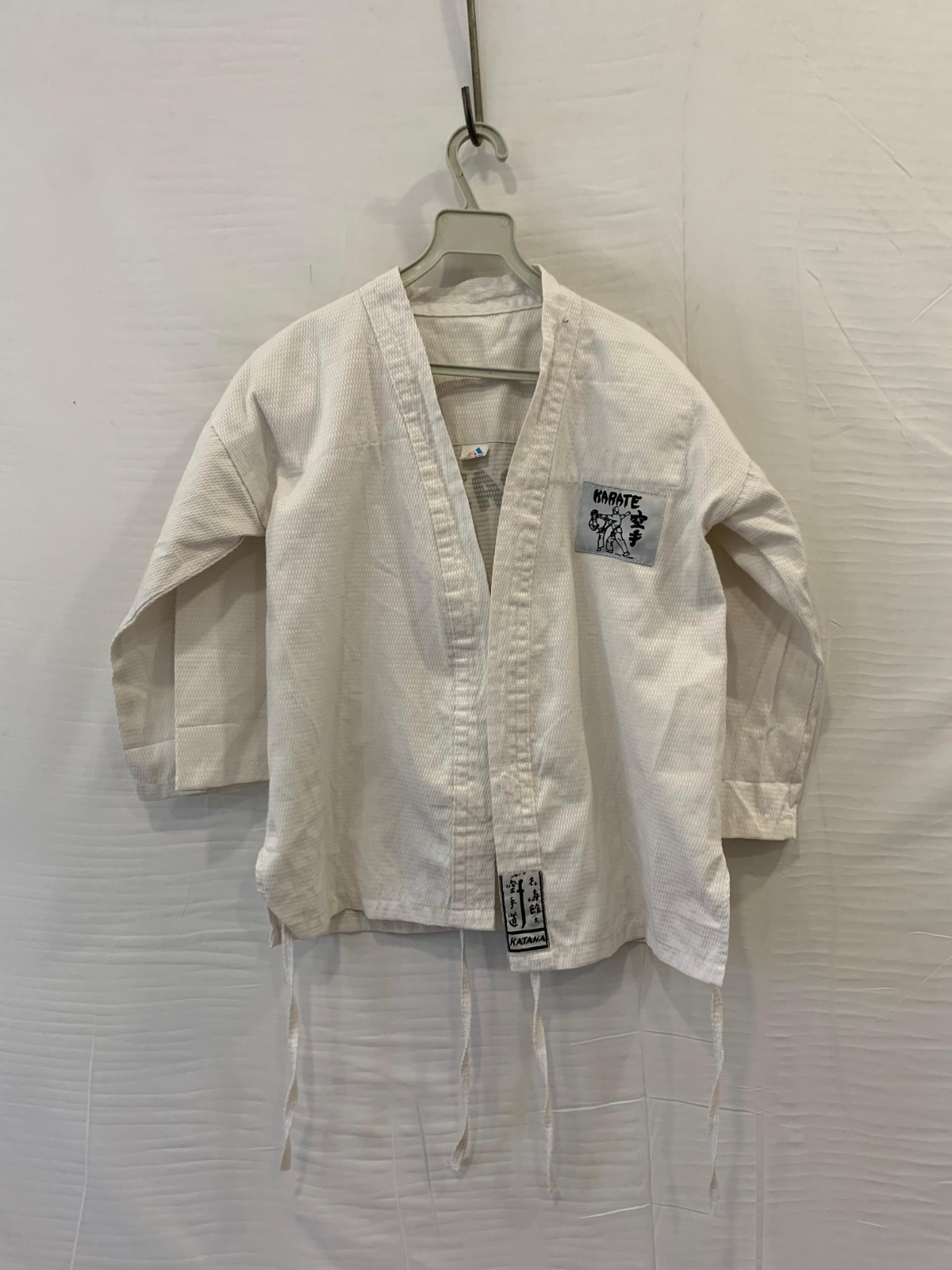 Vintage 70s 80s Adidas Karate Gi Uniform Set Katana Trefoil White Kids Size 8#87