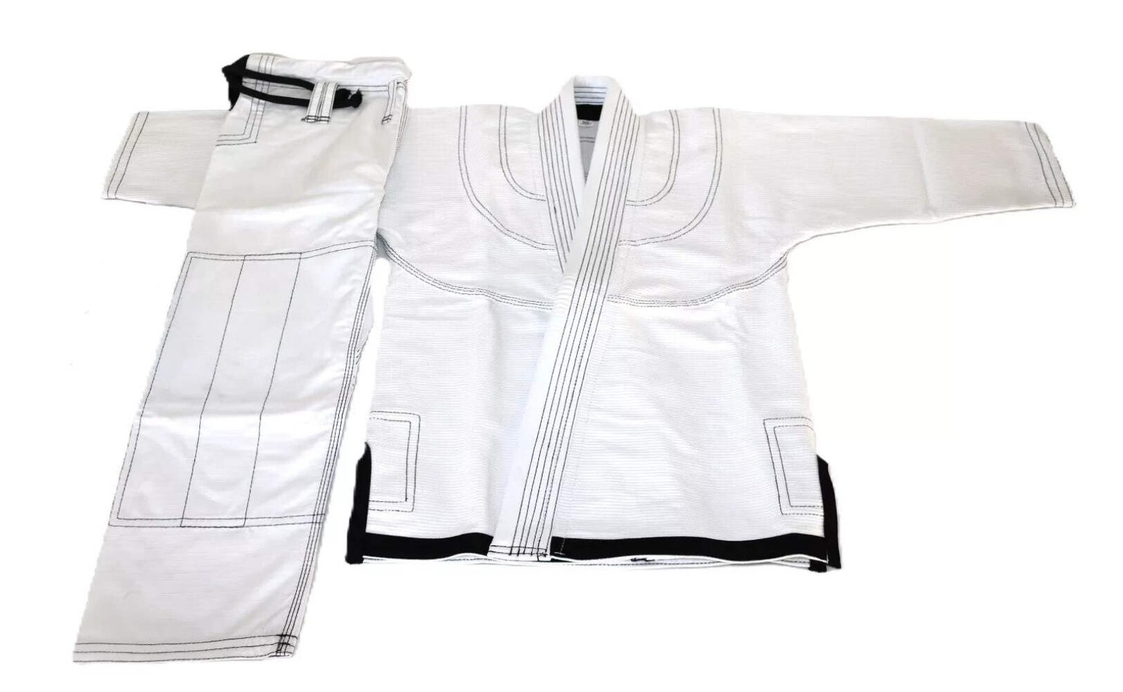 Thapur Sports Elite Kids Brazilian Jiu Jitsu Gi Uniform, White/Black, Free Belt