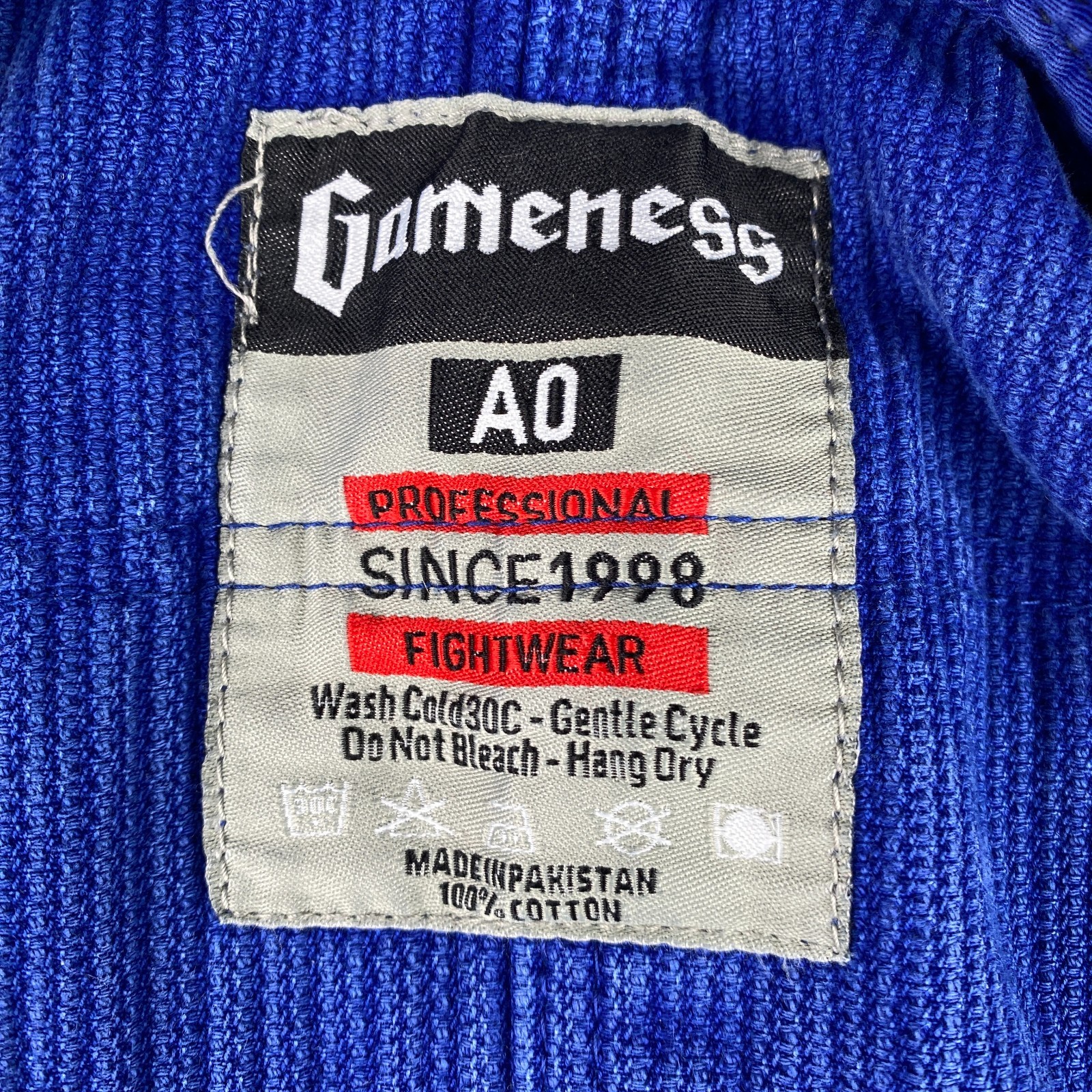 Gameness Gi/Kimono Jacket Adult A0 Blue BJJ Jiu Jitsu MMA (Jacket Only )