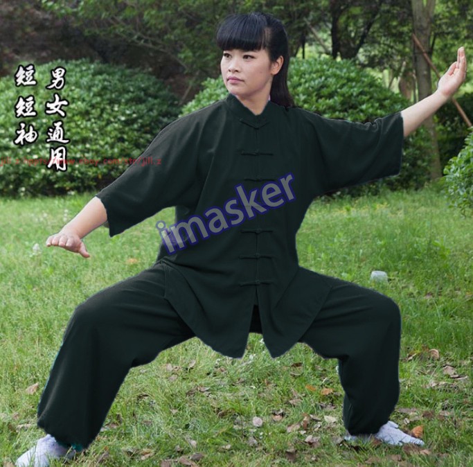 Unisex Cotton Blend Tai Chi Suit Summer martial arts Uniforms Kung Fu Clothing