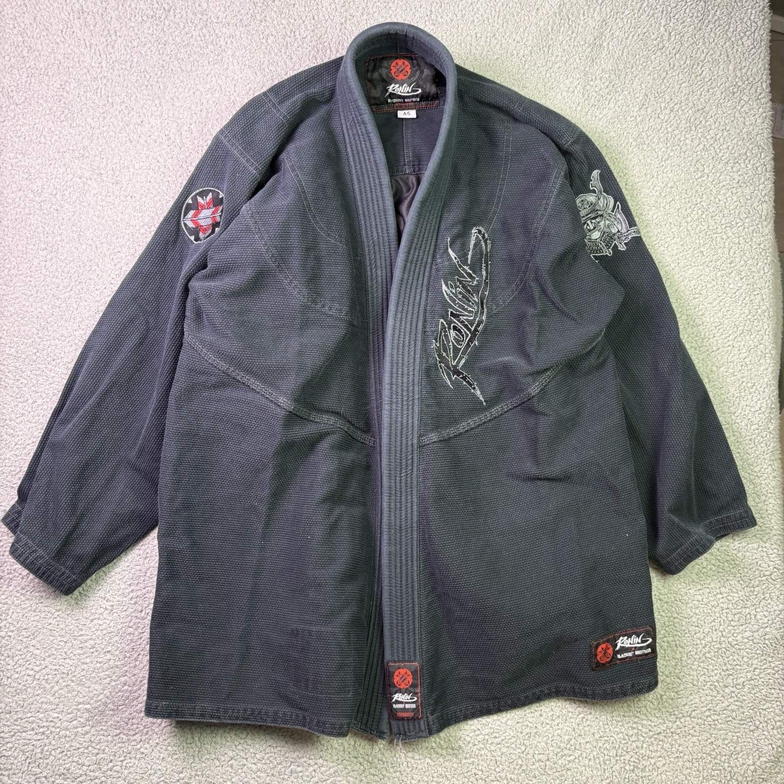 Ronin Brand Brazilian Jiu Jitsu Gi Uniform Set Black Blue Size A5 BJJ