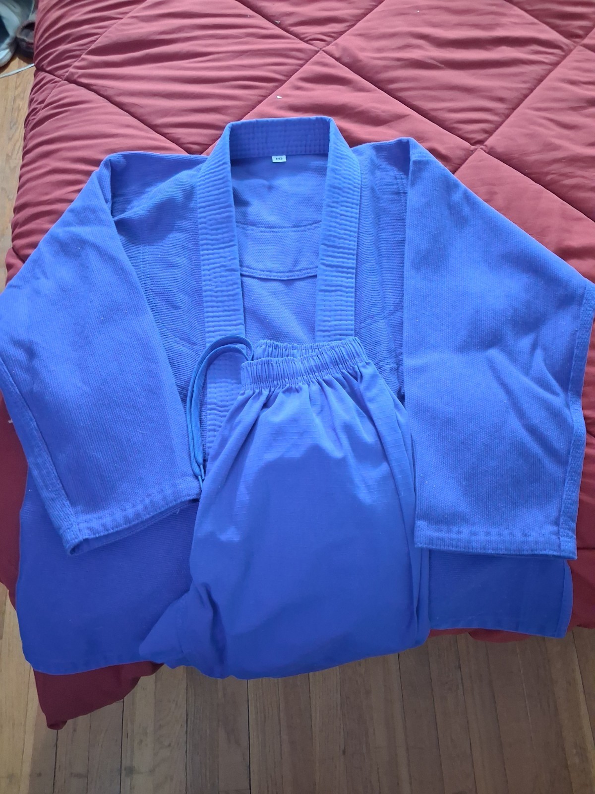 Kids Youth GI Brazilian Jiu-Jitsu Gi Kimono Top And Bottom Blue Size M3