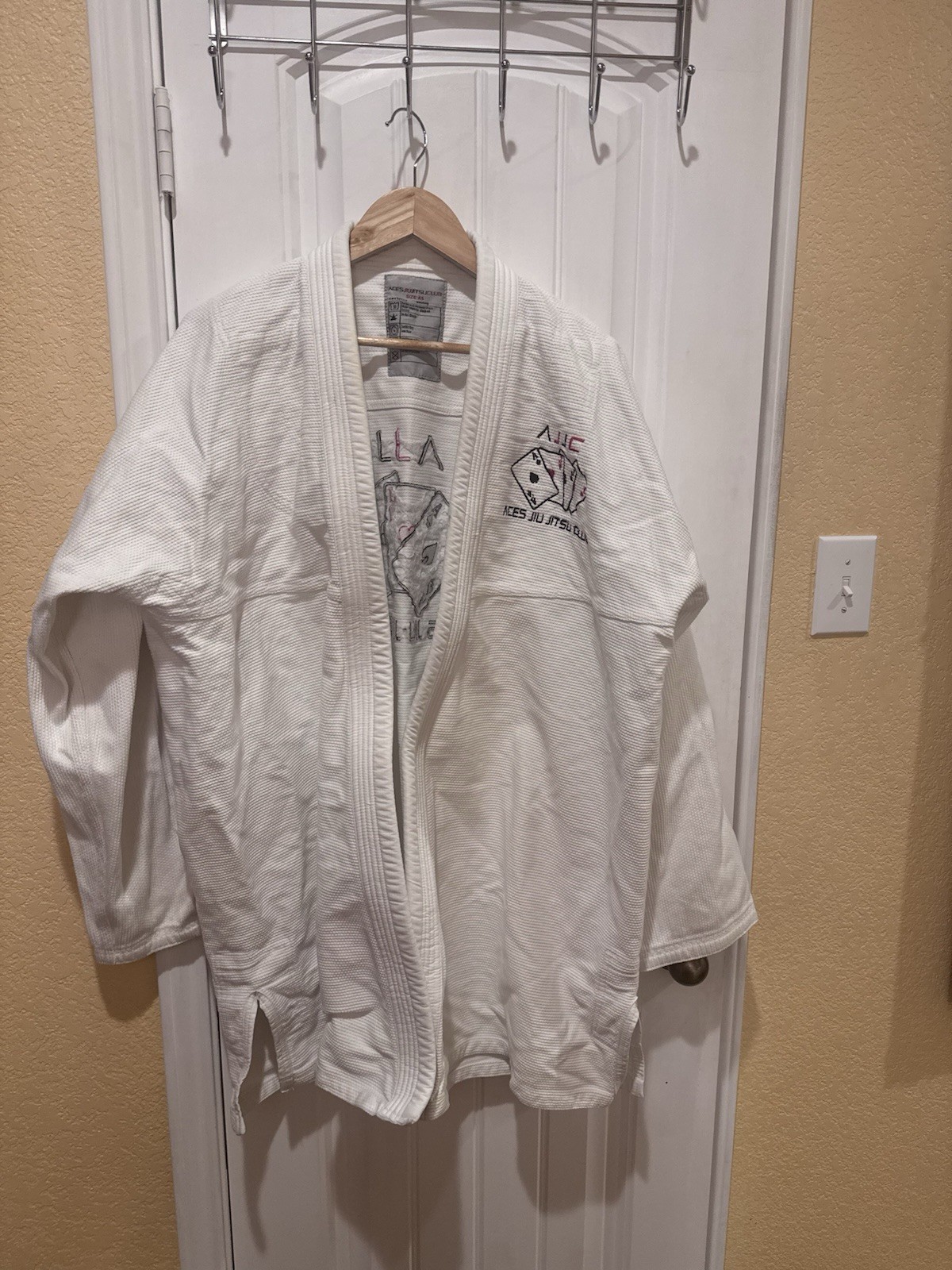 AJJC Size 5 White BJJ MMA Kimono And Pant Set With Belt