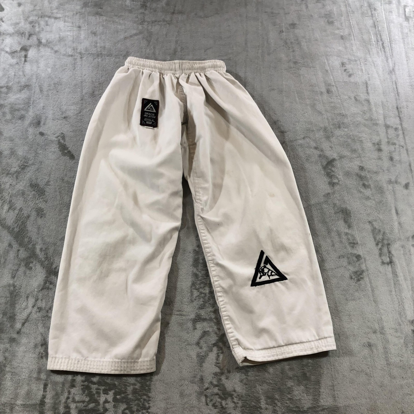 Gracie Jiu-Jitsu Kids Gi Pants 00/120 White 100% Cotton Official Gi Youth BJJ