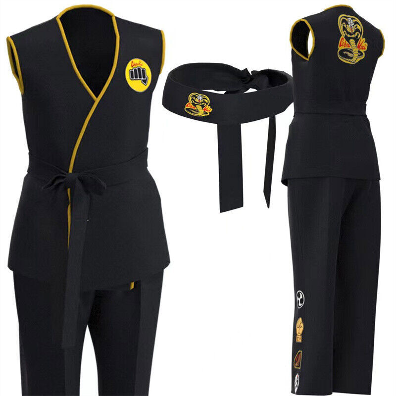 Karate Kid Cobra Kai Cosplay Suit Taekwondo Uniform Halloween Carnival Suit New