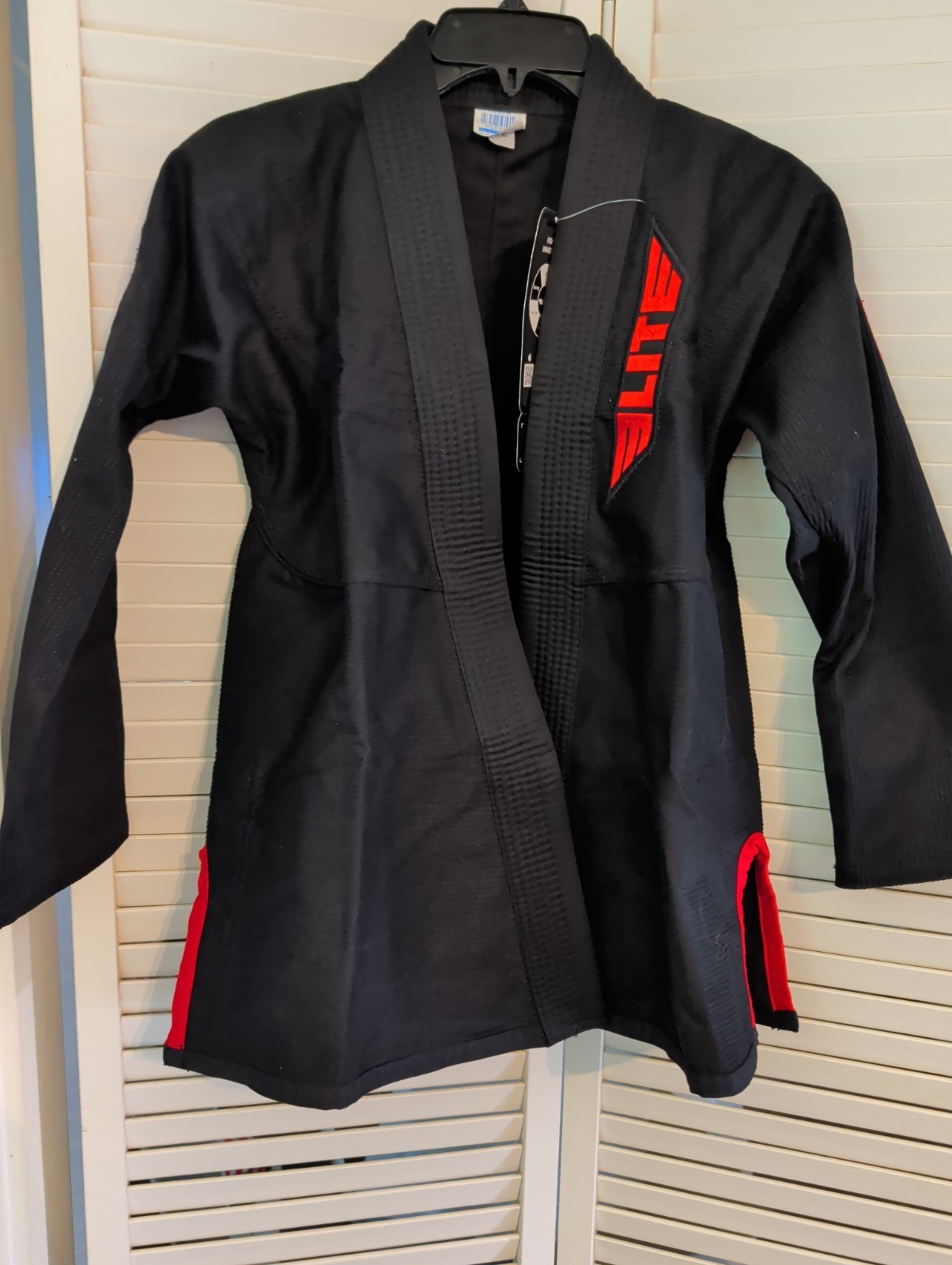 ELITE Sports Kids BJJ Brazilian Jiujitsu Gi Uniform Top Black/Red – Youth Sz. C2