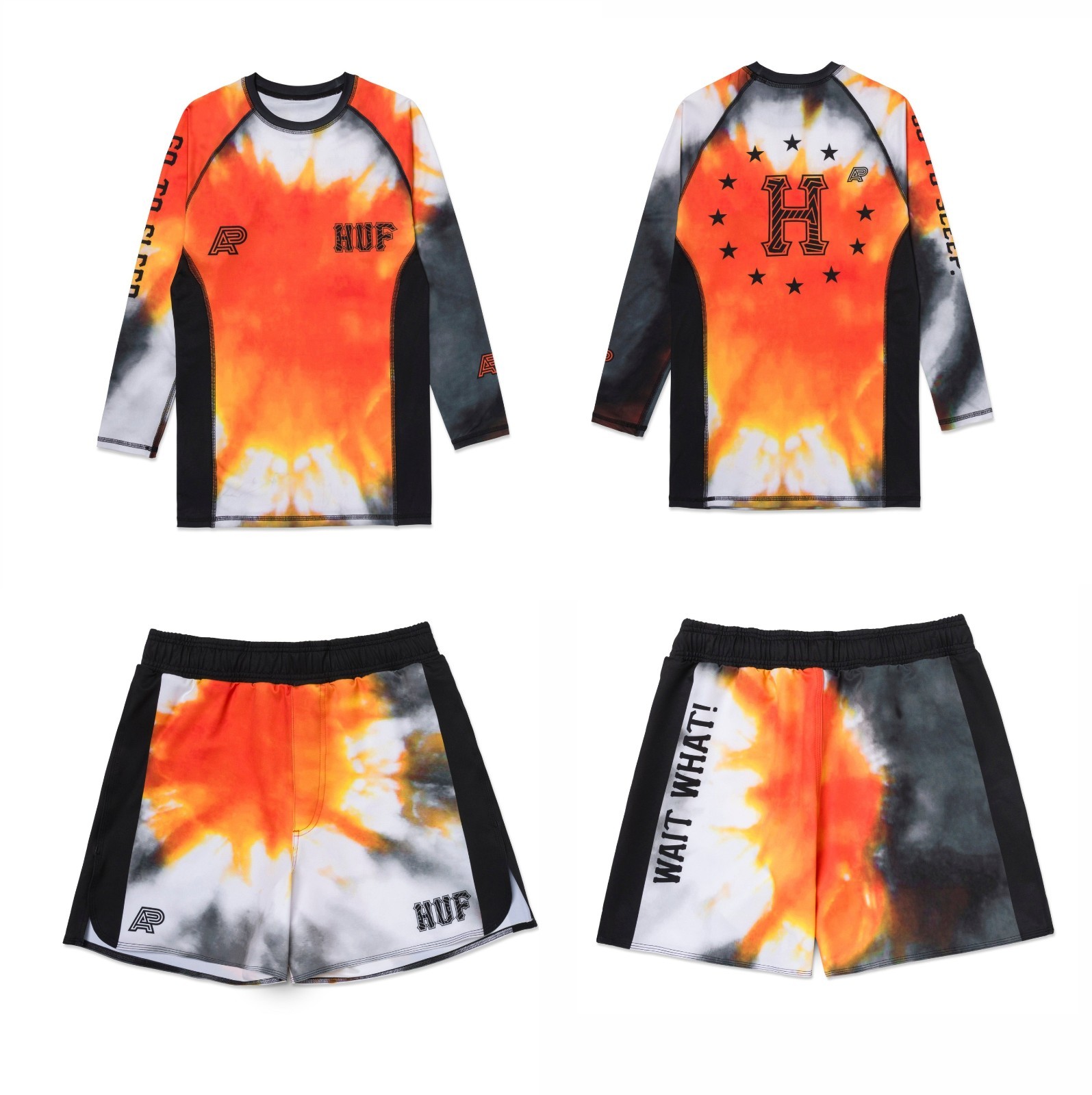 Albino and Preto x HUF Rash Guard LS Loose Short No Gi Comparator Bjj Kimono