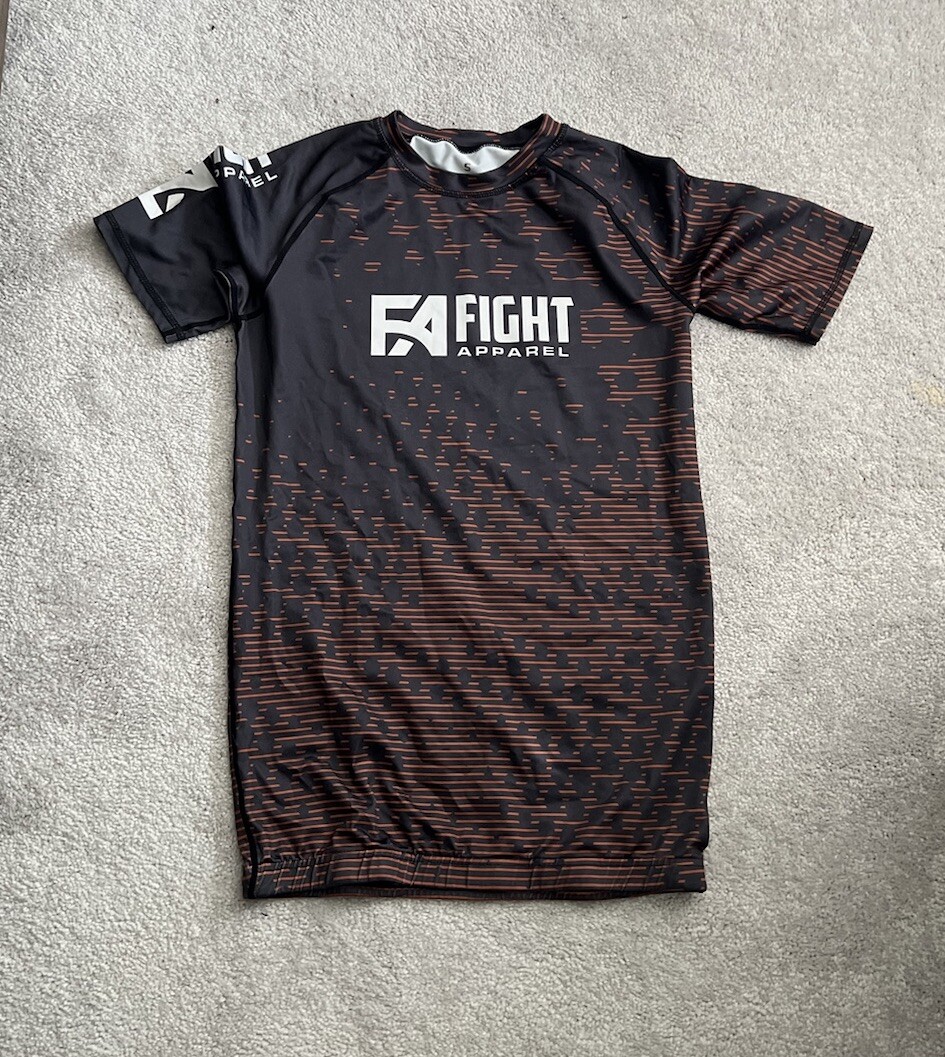 Fight Apparel INTL RANKED BROWN BELT BJJ MMA RASHGUARD Small