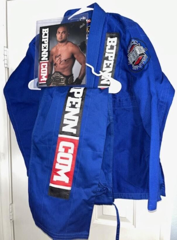 BJ PENN FUJI Jiu Jitsu Kimono Fitness and Training Center MMA and Signed Photo