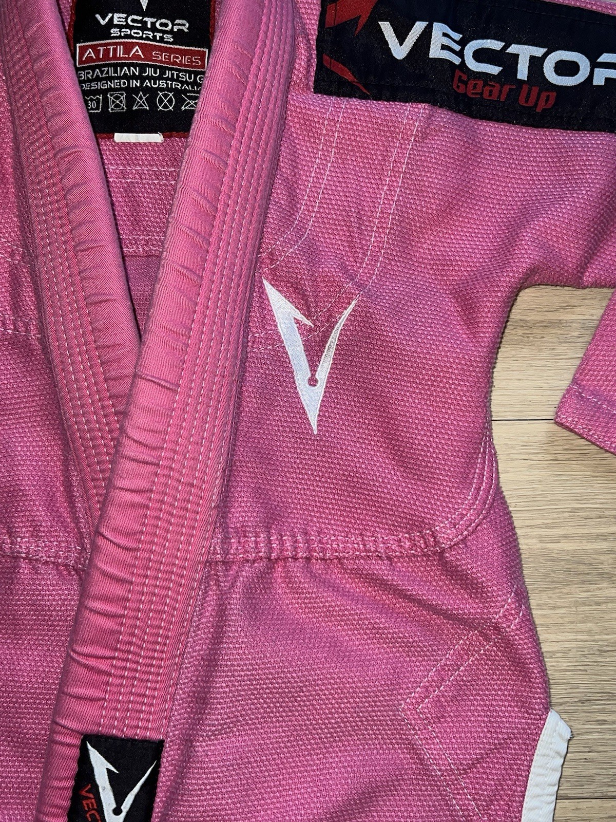 Vector Sports Gear Attila Series Kids Size K0 In Pink – Top Only Jiu Jitsu Gi