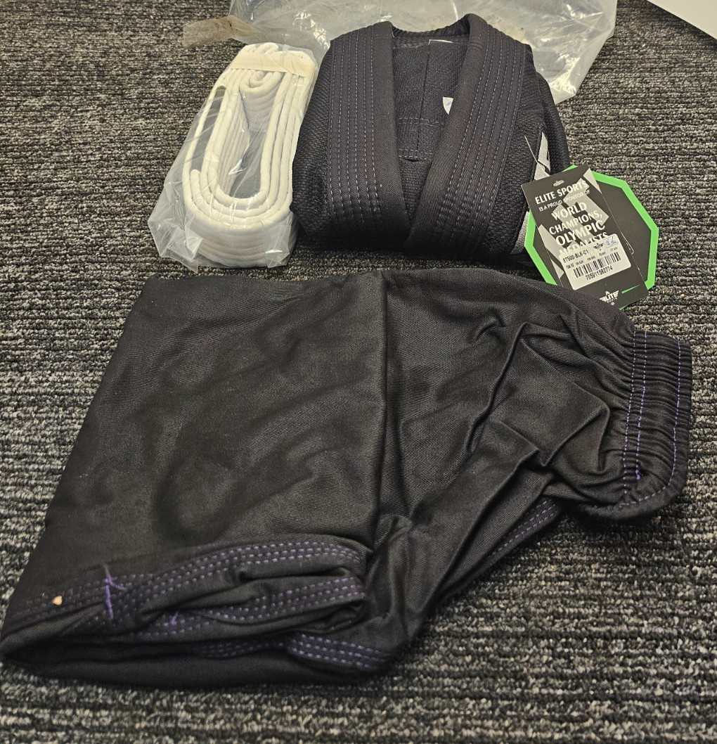 ELITE ET 500-BLK-C1 BRAZILIAN JUI JITSU MMA JUDO UNIFORM SIZE C1 WITH PANTS