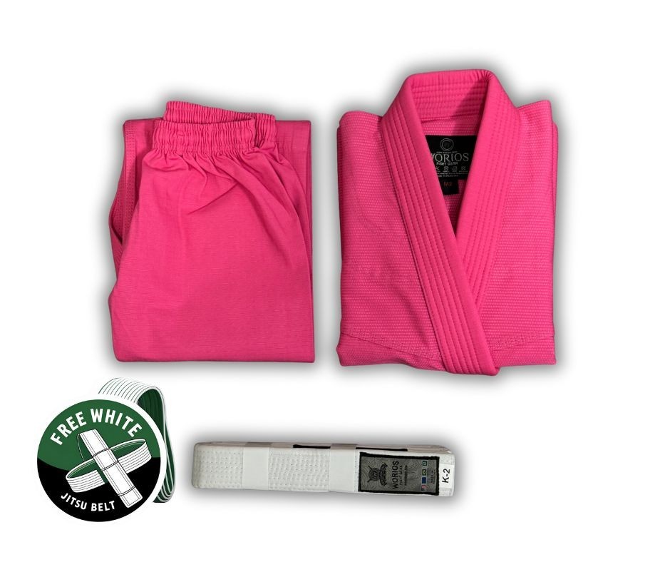 Worios Brazilian JiuJitsu Gi Kimono Pink Lightweight Pro For kids Pre-Shrink