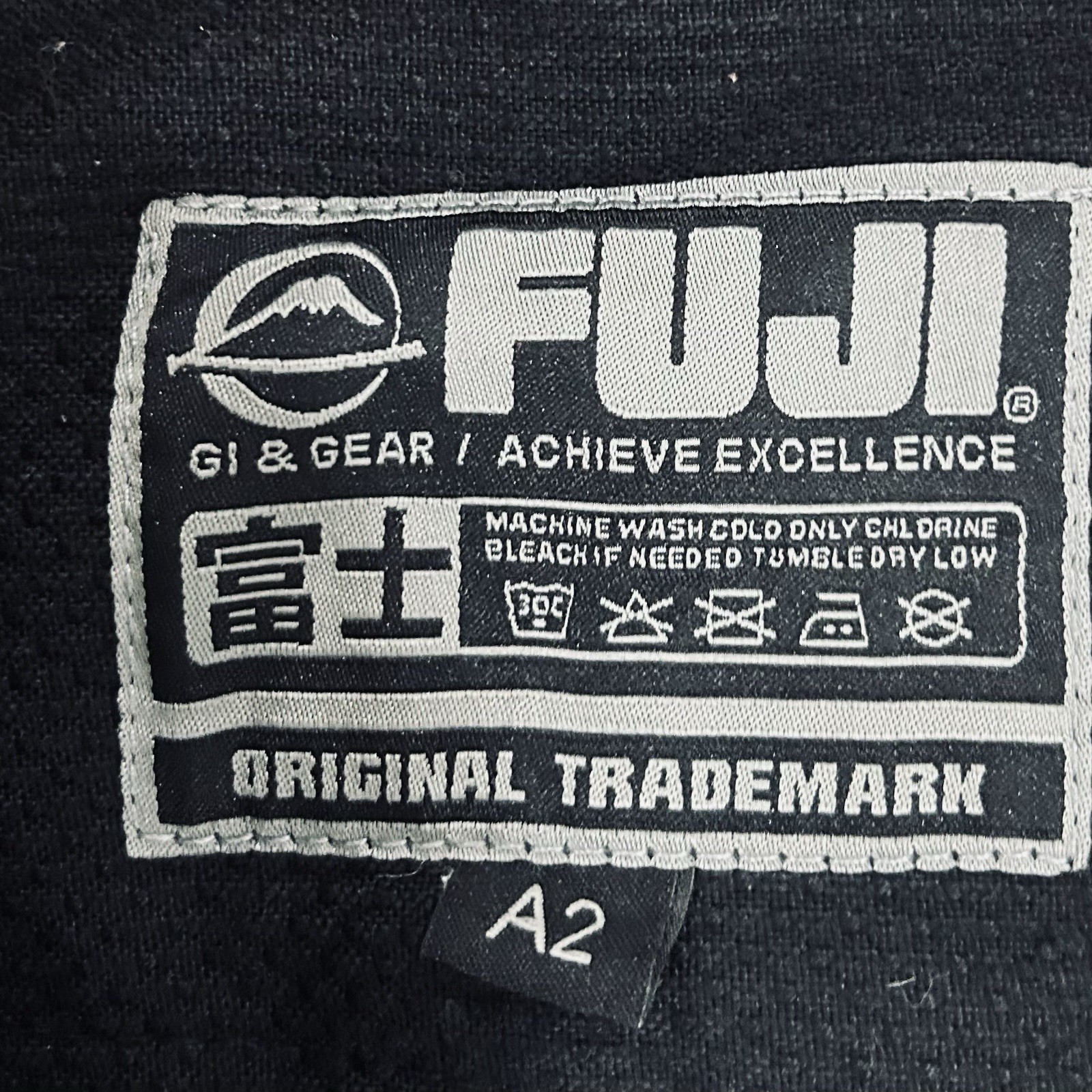 FUJI Kimono Gi Adult Size A2 Black Martial Arts Jiu Jitsu Top