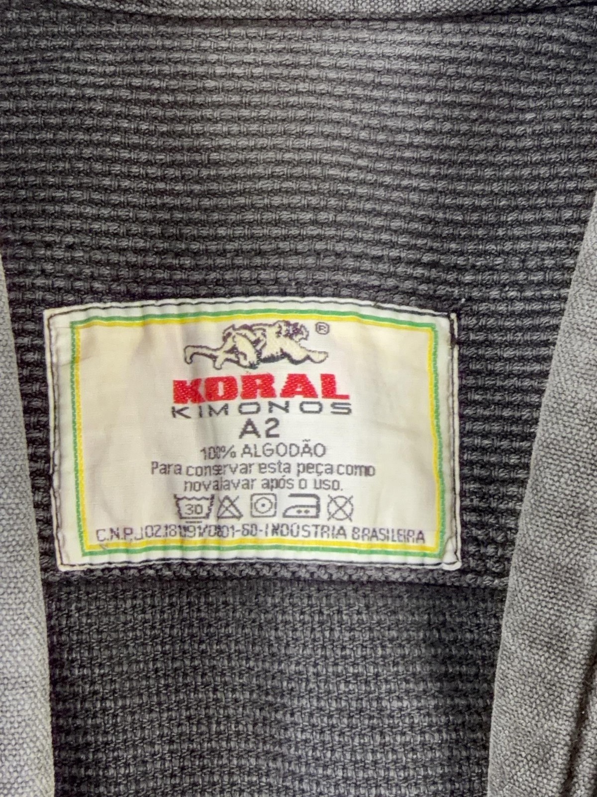 Koral BJJ Gi Jacket Kimono Top A2 Medium Gray Mens Adult Jiu Jitsu Training