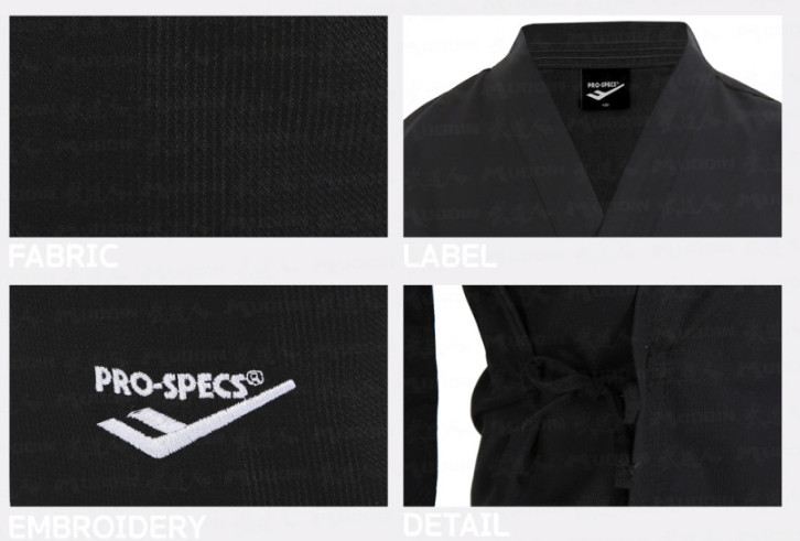 PROSPECS Open Taekwondo Uniform Black Sports Training Dobok Jacket Pants NWT