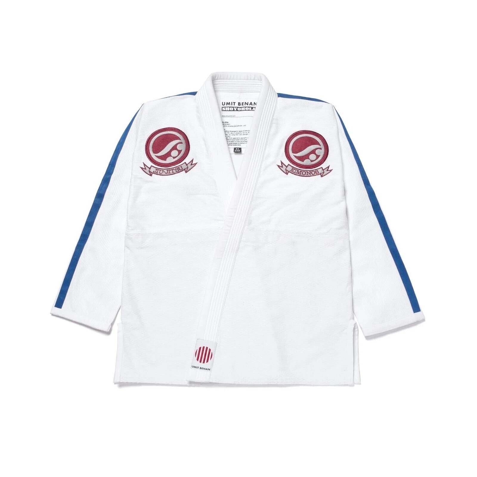 Shoyoroll x Umit Benan V1 BJJ Gi White/Maroon – Batch 107 Kimono 450 GSM