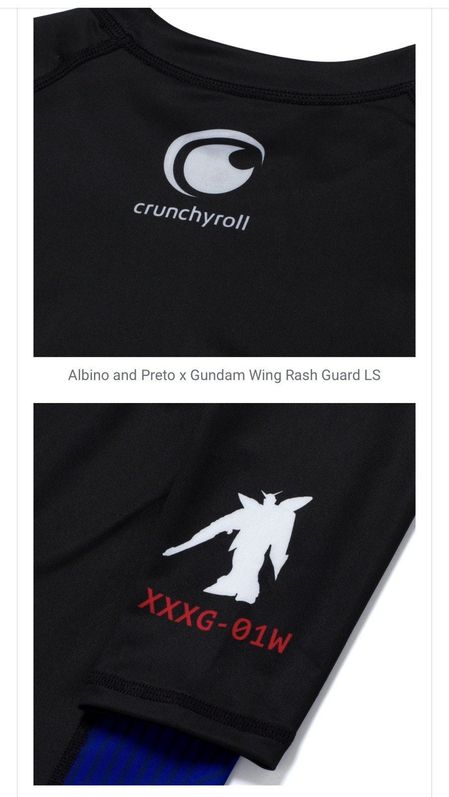 Albino & Preto x Gundam Wing No Gi Rash Guard Shorts Set Size Medium Sold Out