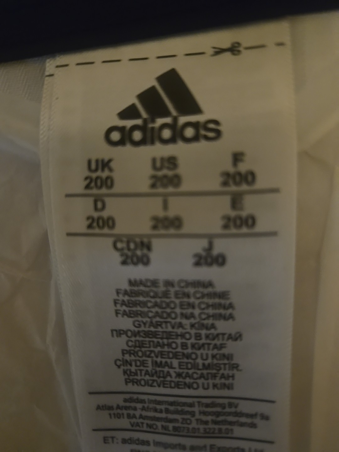 ADIDAS ADI-Start III TAEKWONDO UNIFORM WITH BLACK V-NECK. Size 200 (2 Piece)