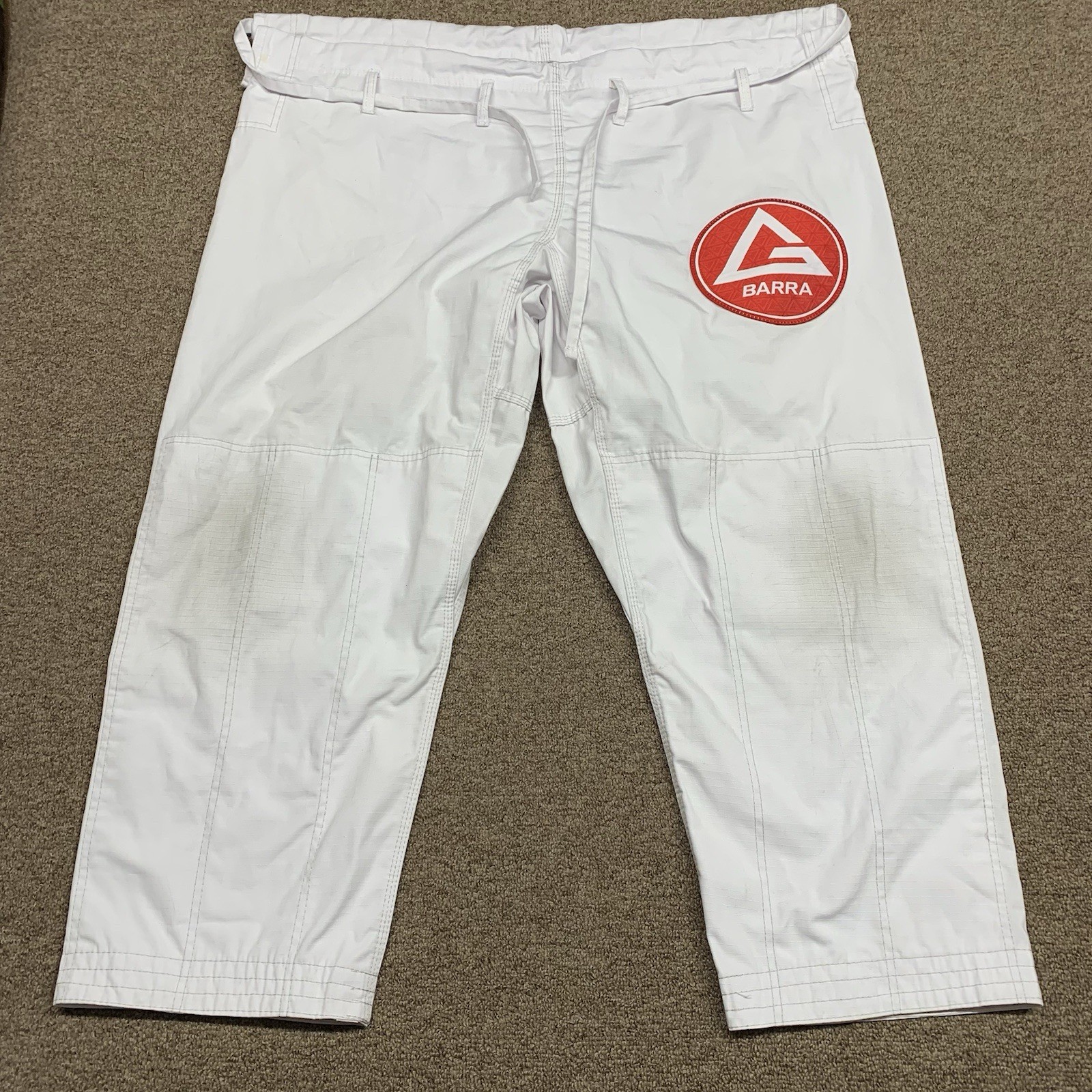 Gracie Barra Men’s Jiu Jitsu White Drawstring Ripstop Gi Training Pants A6