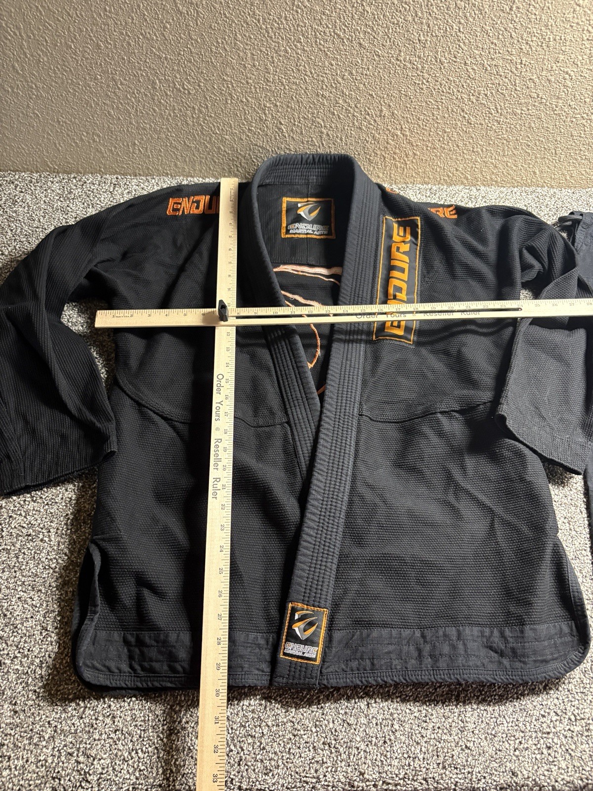 Edure Sport BJJ Gi Jiu Jitsu Uniform Set Mens A3/XL Black Martial Arts Fightwear