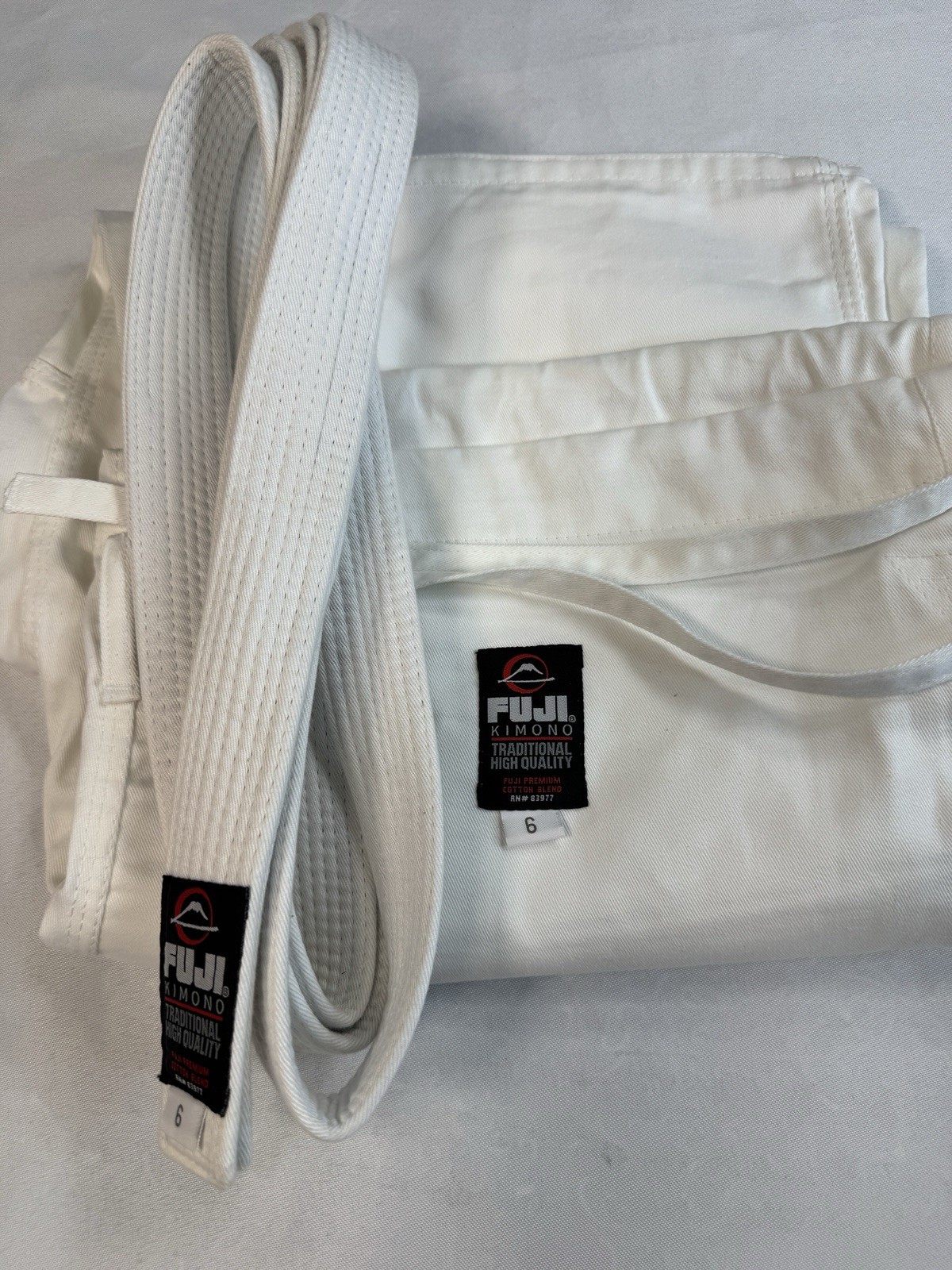 Fuji Kimono single weave Judo Gi pants and belt Size 6