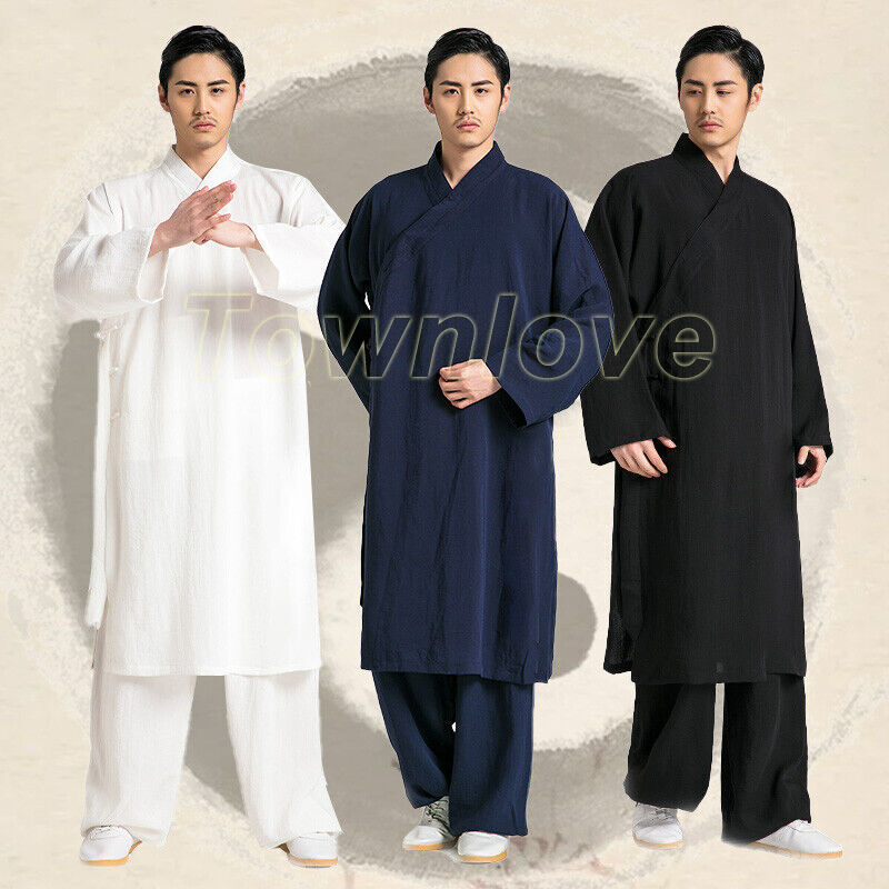 Wudang Taoist Cotton Linen Robe Kung Fu Tai Chi Uniform Arts Wing Chun Suit Hot