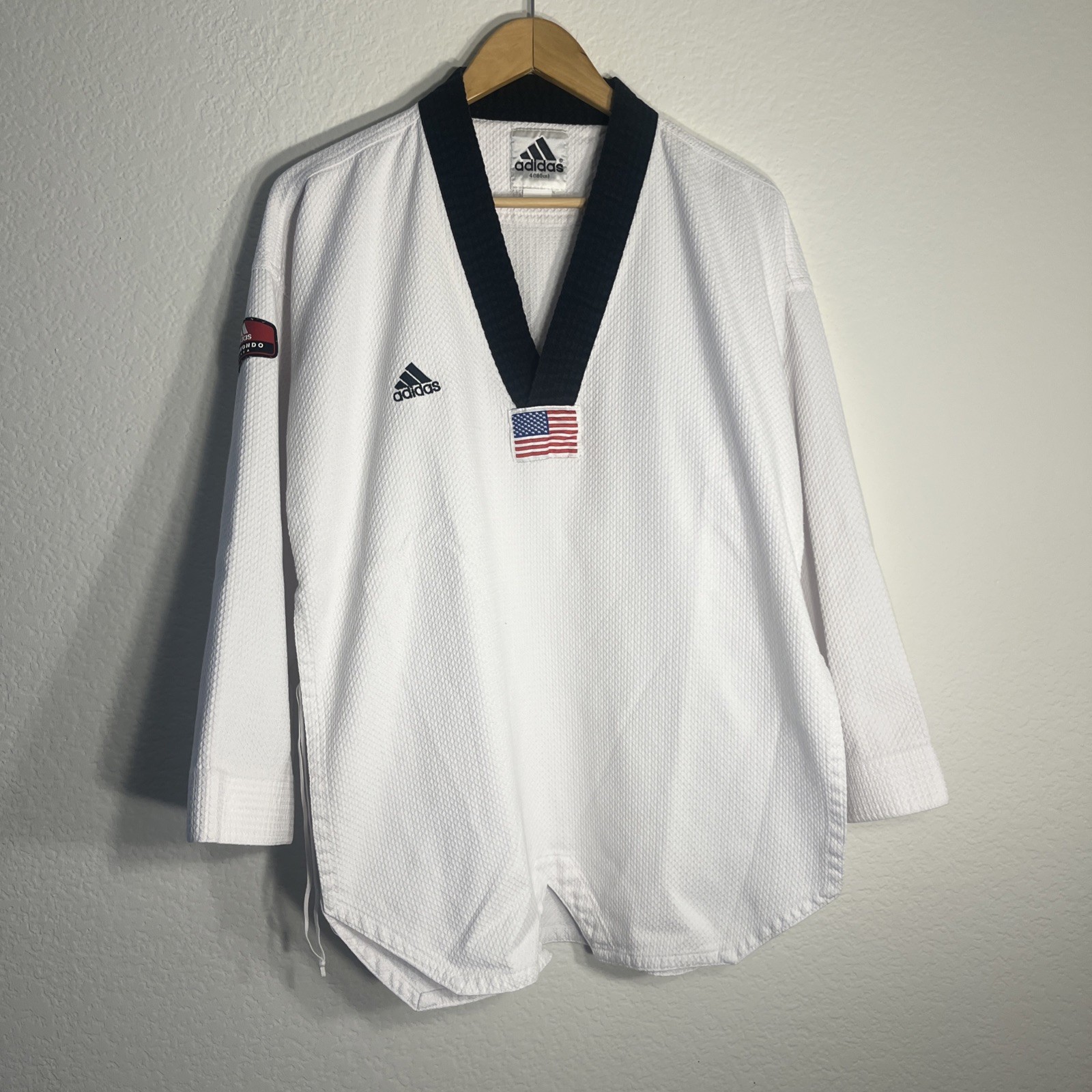 Vintage Adidas Taekwondo Shirt Gi 4 180 Martial Arts Uniform Jujutsu 80s 90s T38