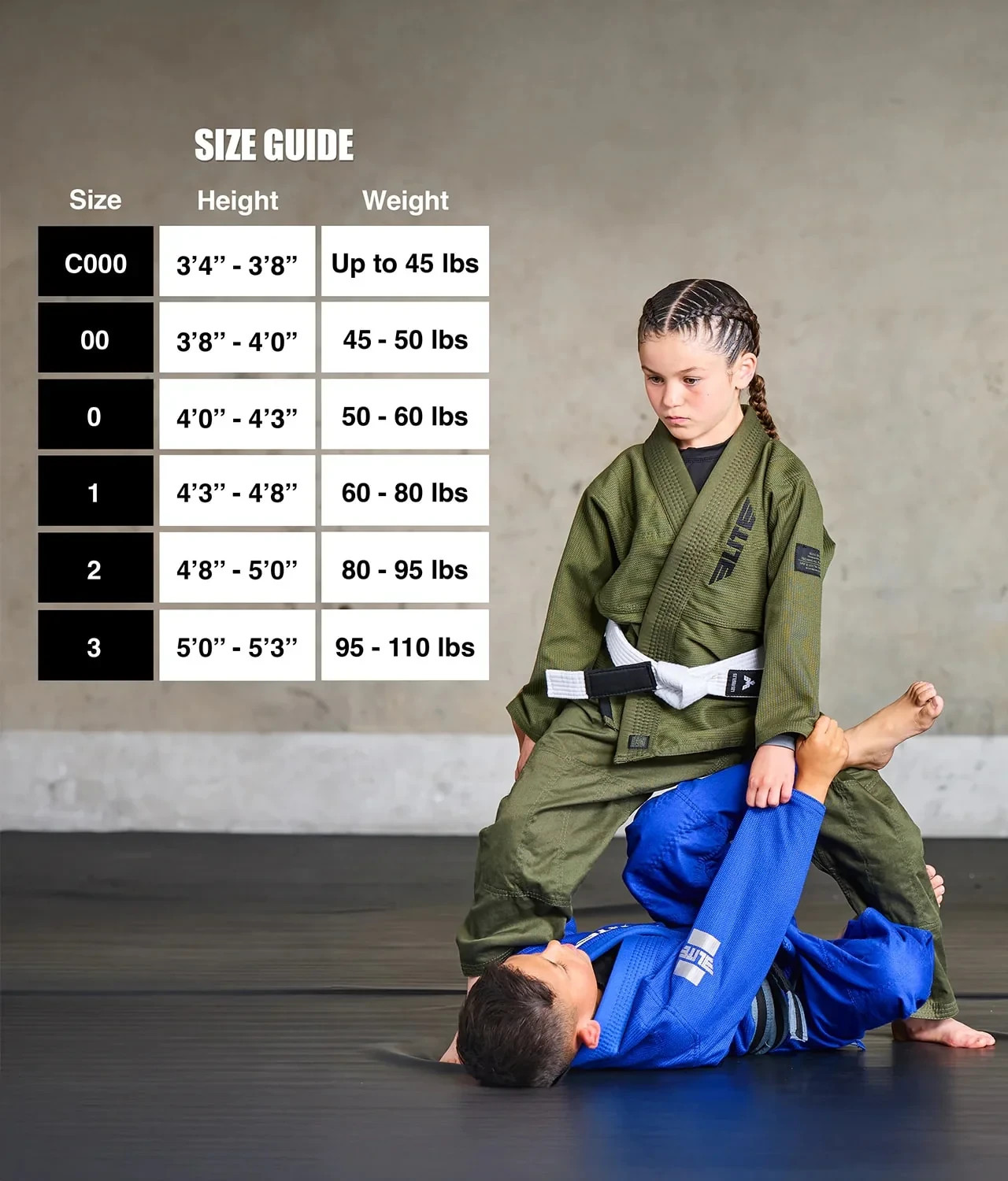 Brand New Elite Sports – ET2500 Jiu-Jitsu | NO Belt | Blue | C000 Kids