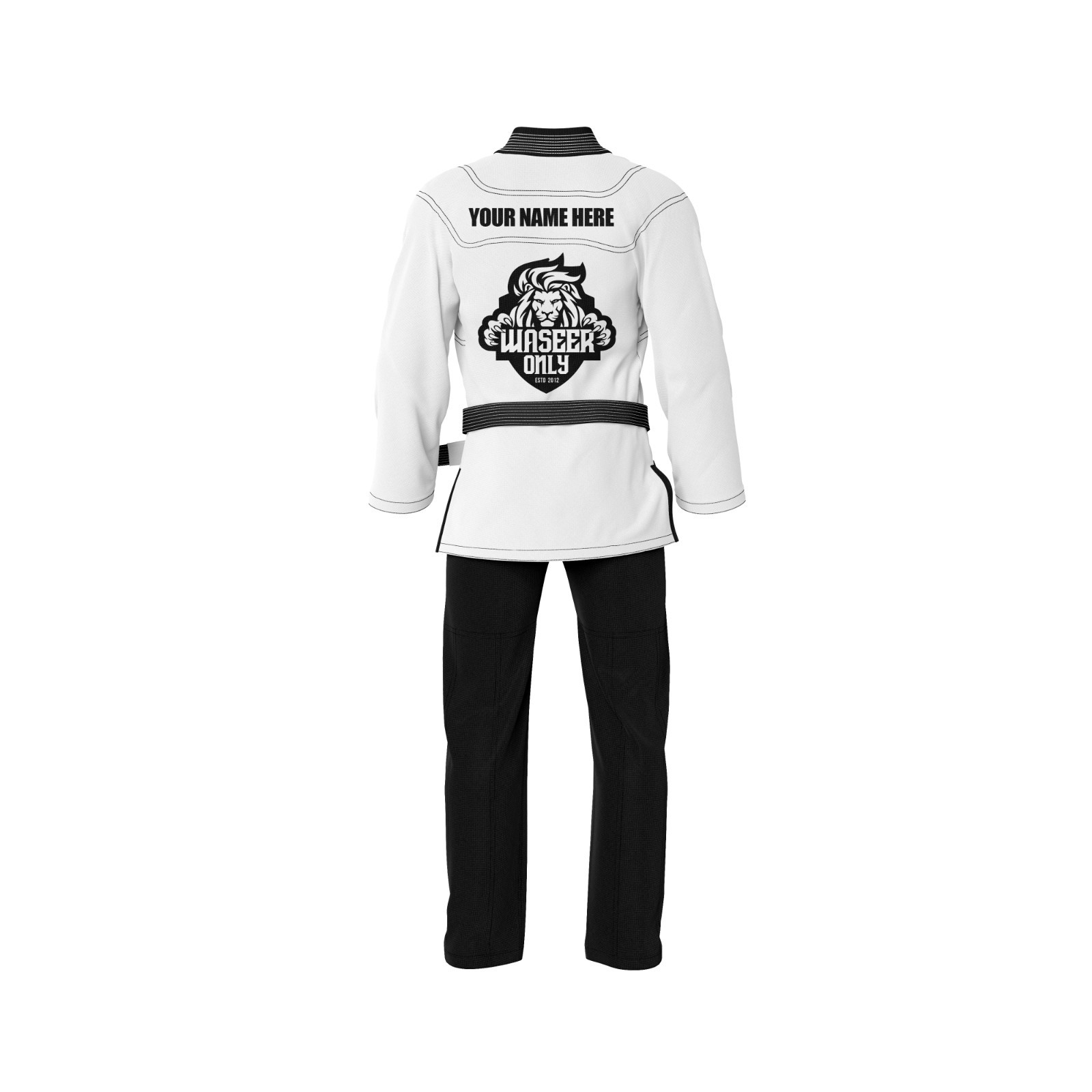 Premium Custom White BJJ Gi 450 GSM Pearl Weave with 10 oz Ripstop Pants