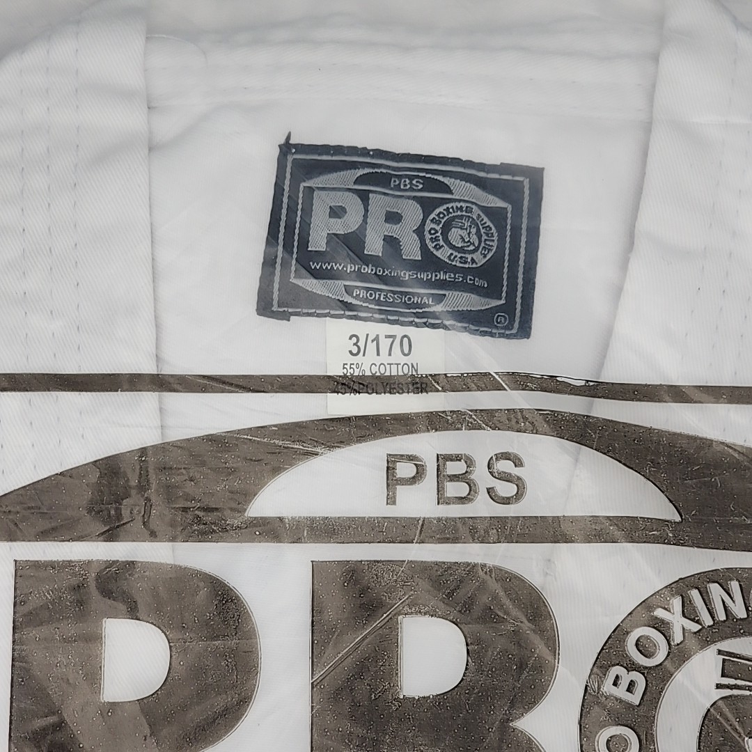 Karate Uniform PBS Pro Boxing Supplies Medium Weight White Apparel Size 3 /170