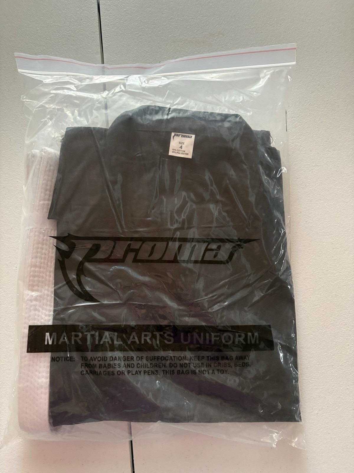 Brand New PROMA Martial Arts Gi with White Belt Size 4