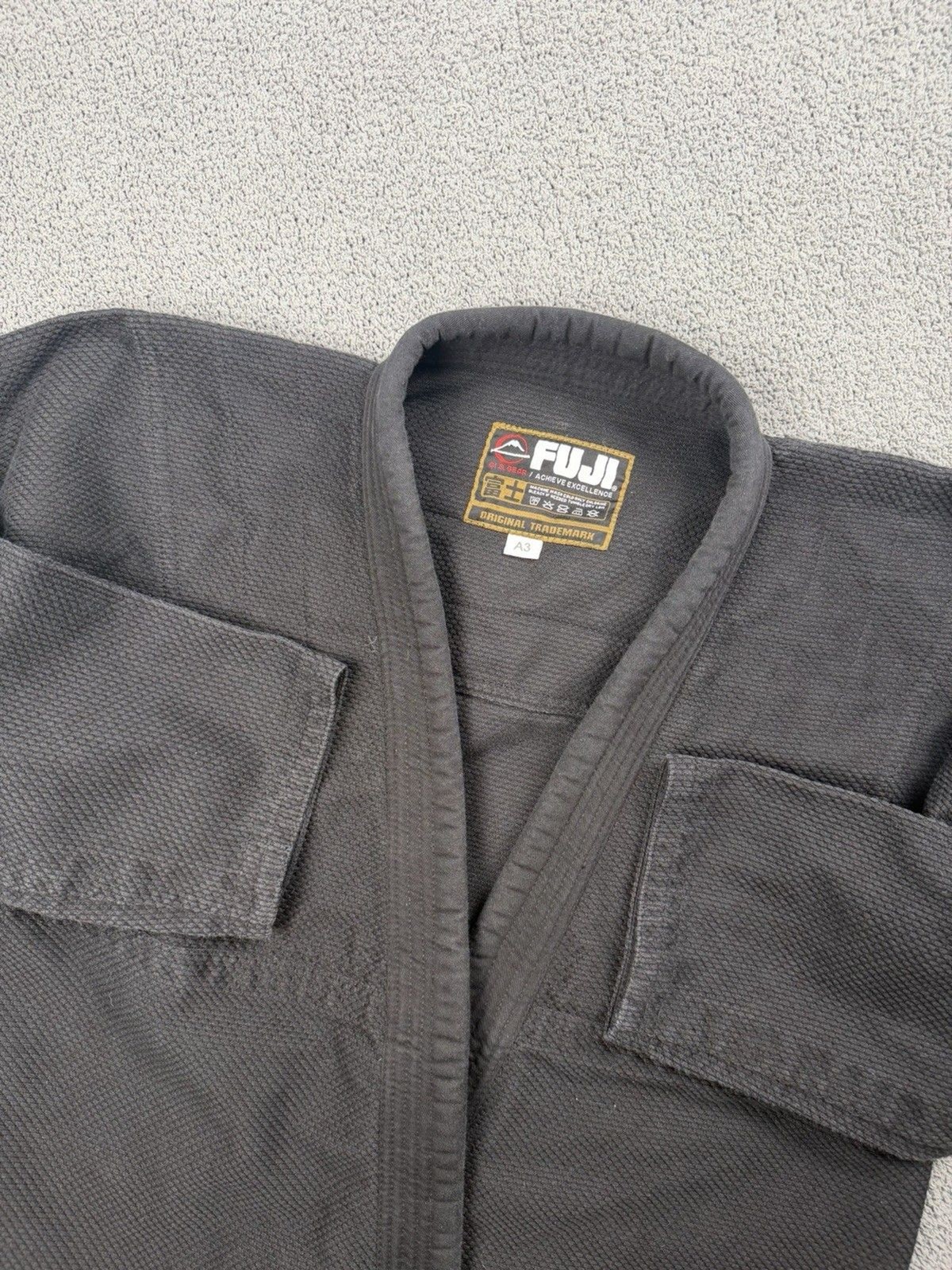 Fuji Gi & Gear Jacket Mens A3 Black Kimono BJJ Jacket Jiu Jitsu Martial Top Only