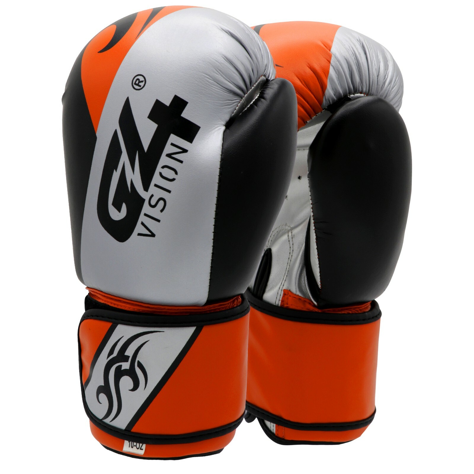 Boxing Gloves Punching Training Kickboxing Sparring Muay Thai Mitts Black-Orange