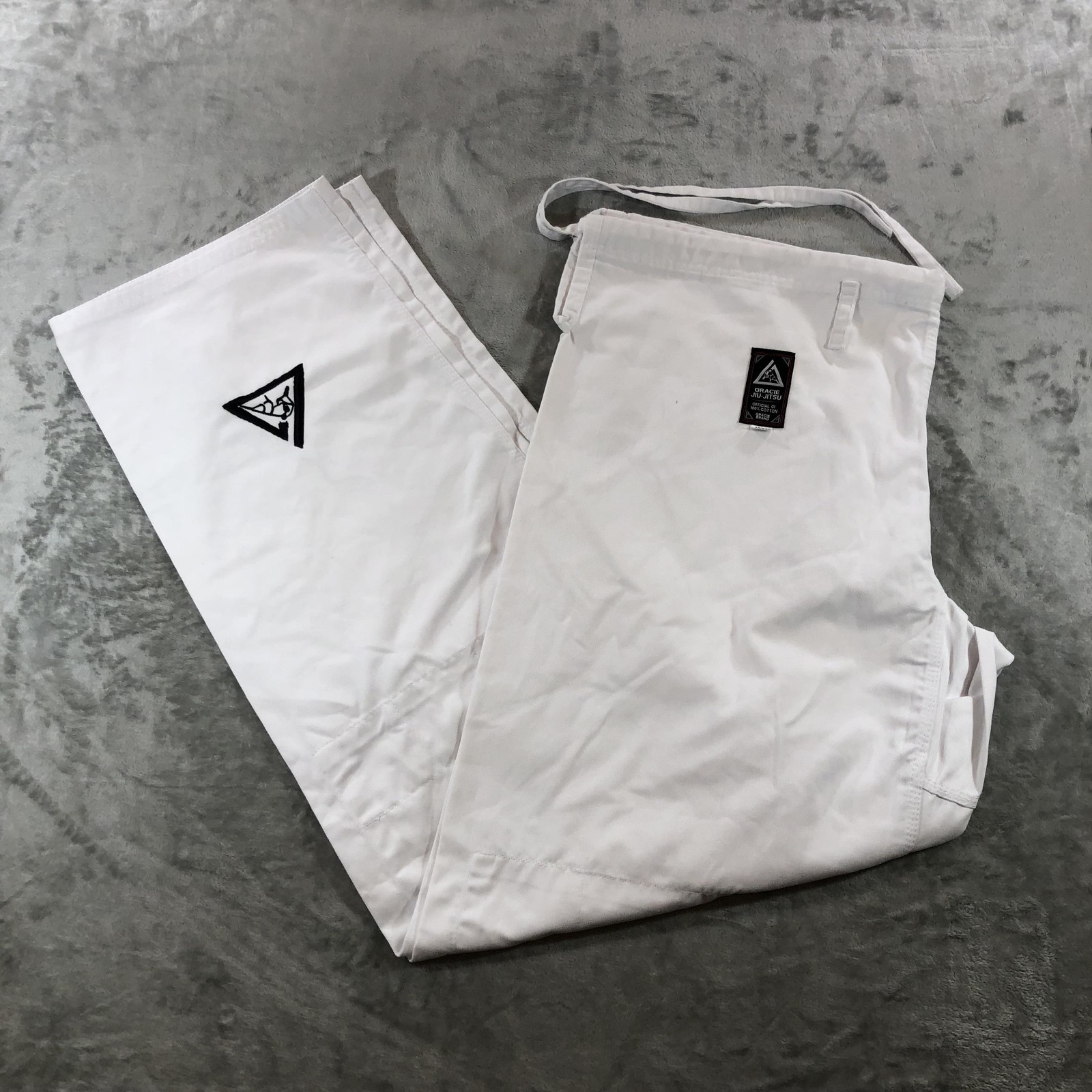 Gracie Jiu-Jitsu Official Gi Pants Mens M White 10/230 BJJ Cotton Trousers