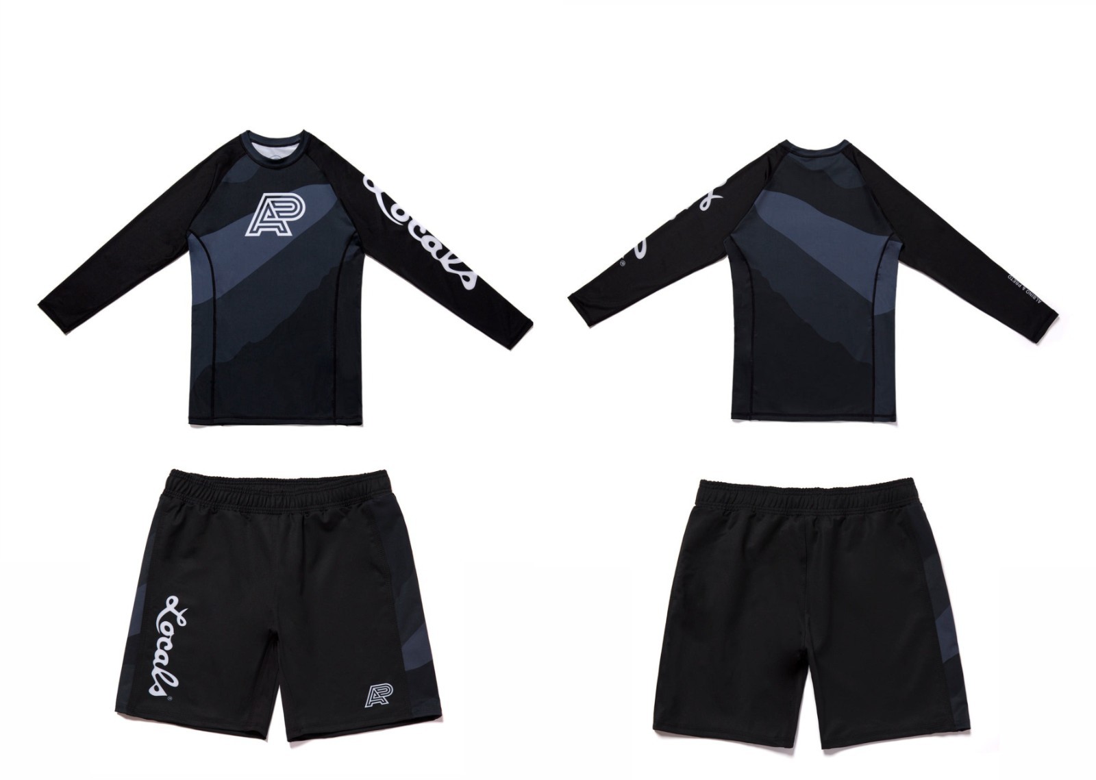 Albino and Preto LOCALS SCENE Rash Guard LS Loose Short No Gi Comparator Bjj