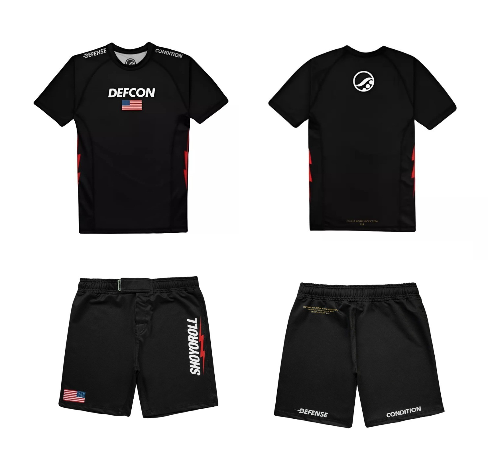 New DEFCON x SHOYOROLL Rashguard SS Batch #138 VIOLENT Bjj Brazilian (Black)