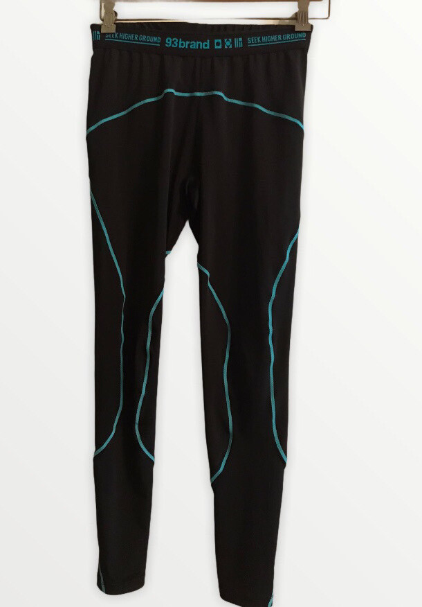 93 brand standard issue grappling tights, size XL, Black with blue
