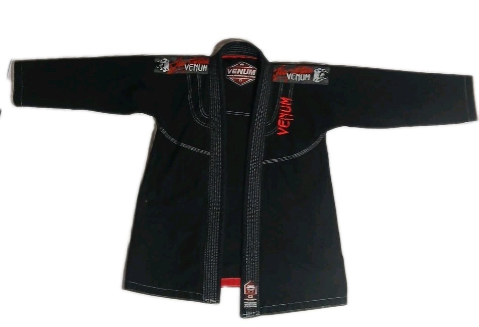 Venum Jiu Jitsi “Challenger” Series Jacket Youth Size C3, Black Cotton Red Trim