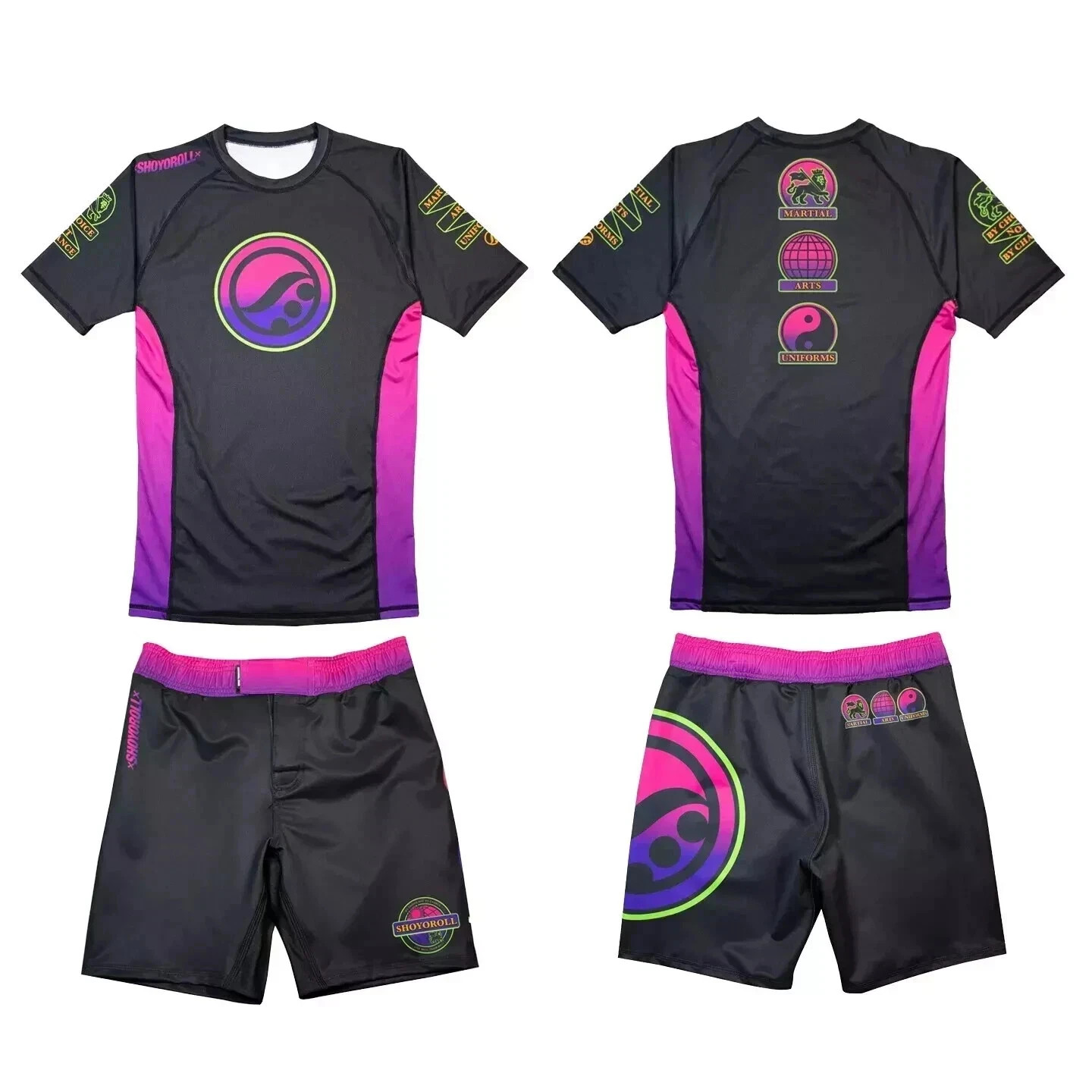 Premium Batch 143 Shoyoroll Brazilian Jiu Jitsu Malibu Rash Guard and Short Set