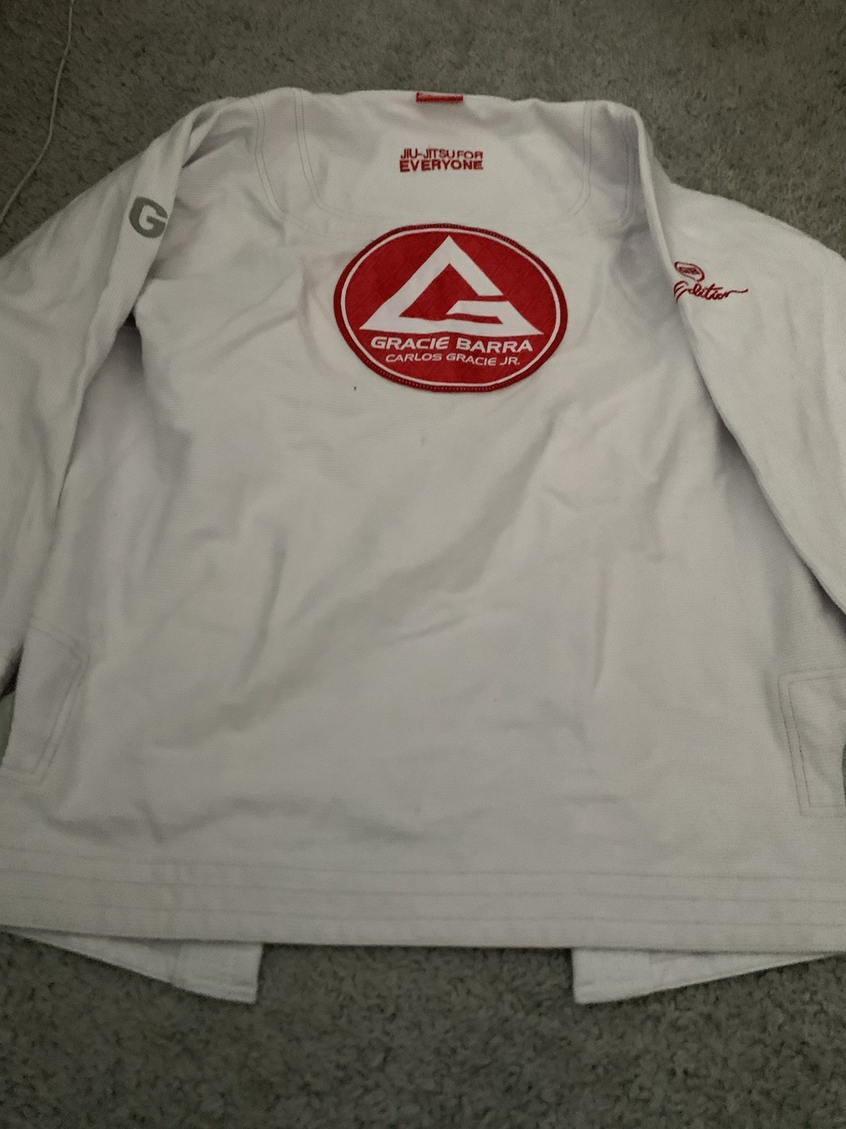 GRACIE BARRA Equipe GB STORM Jiu Jitsu For Everyone Gi White Adult Size A1