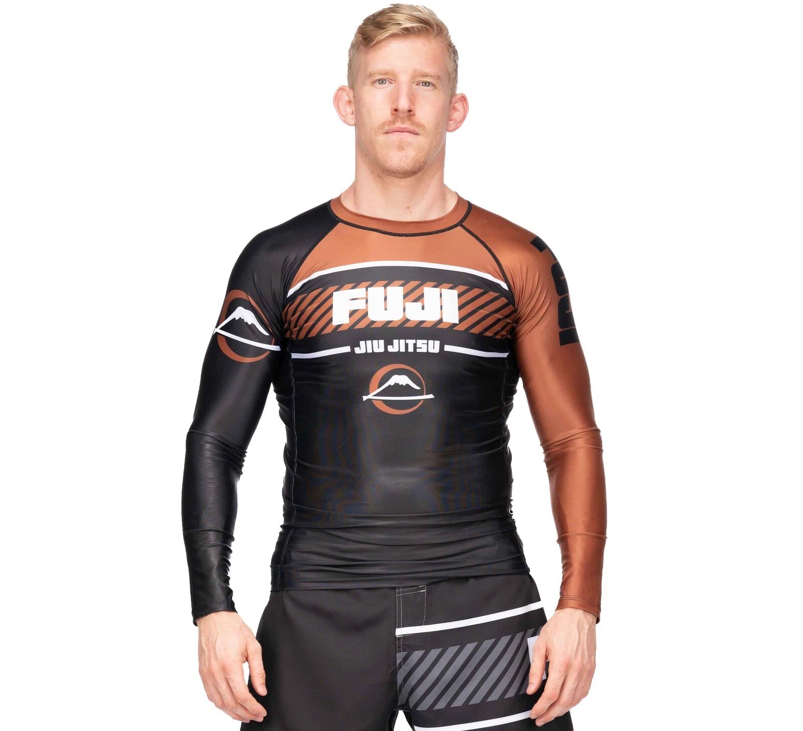 Fuji Sports Freestyle 2.0 IBJJF Ranked BJJ Jiu Jitsu Long Sleeve Rashguard Brown